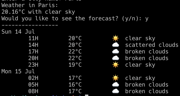 CLI Weather